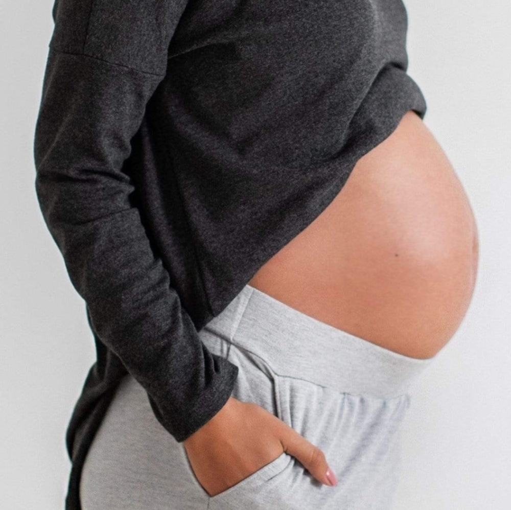 Tupelo Honey Mama Maternity Pants Gray Heather Medium